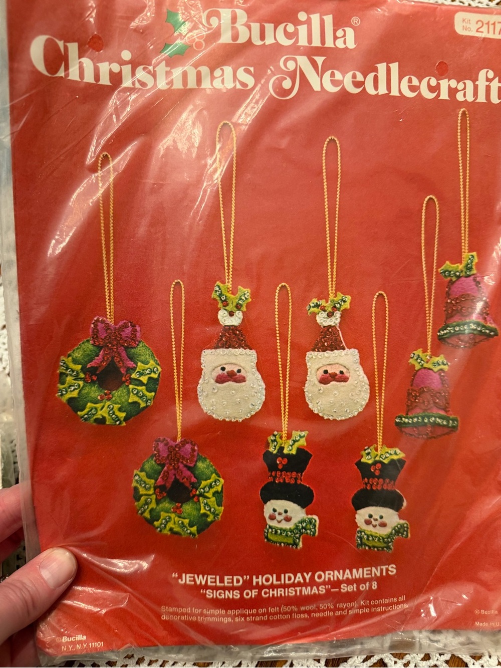 Bucilla Jeweled Holiday Ornaments , set of 8